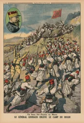 Una hazaña de armas en Marruecos, el General Gouraud capturando el campamento de Roghi, ilustración de contraportada de 